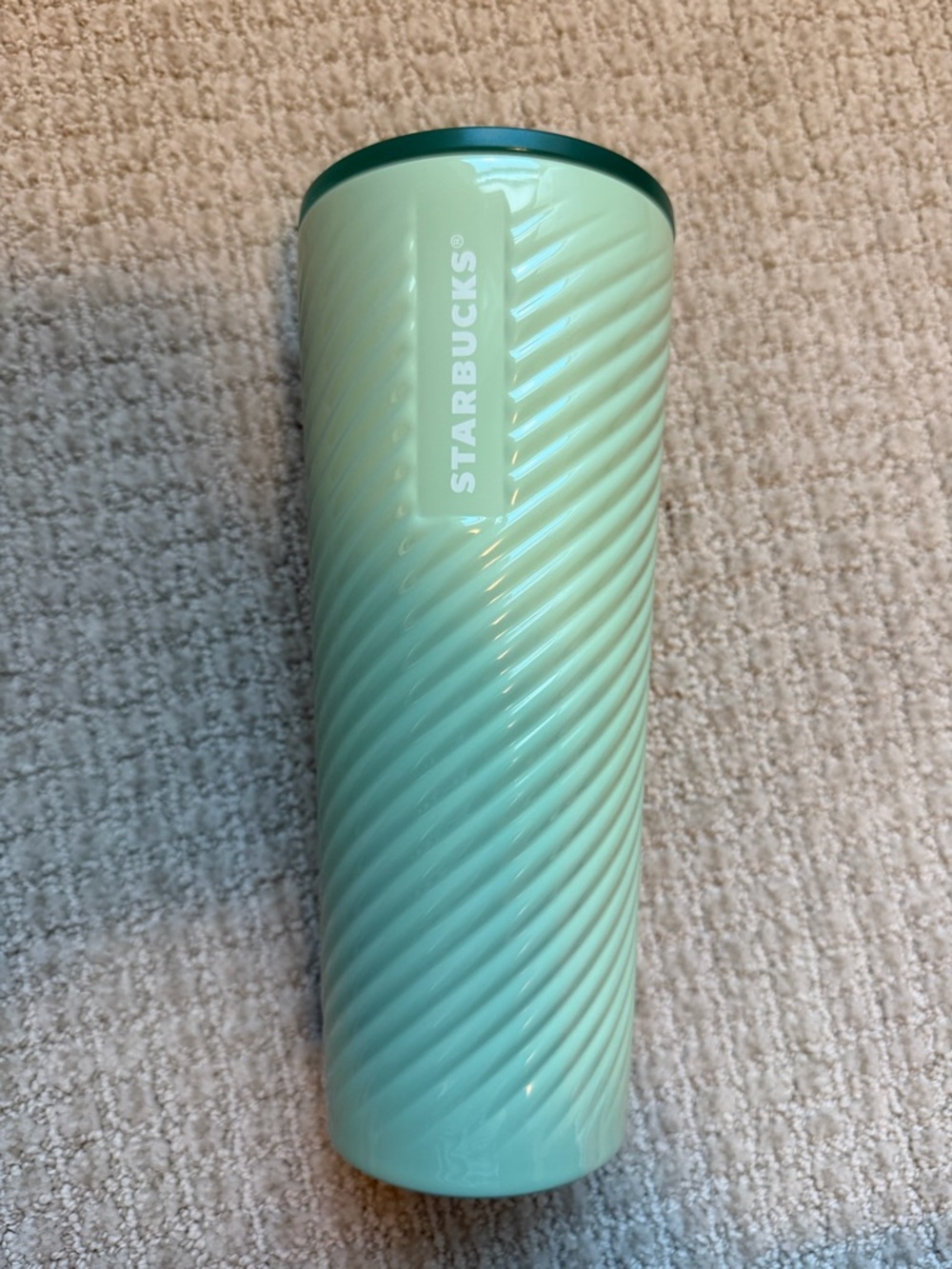 Starbucks Seafoam Green Diagonal Ribbed Tumbler 24 oz stainless steel coffee
